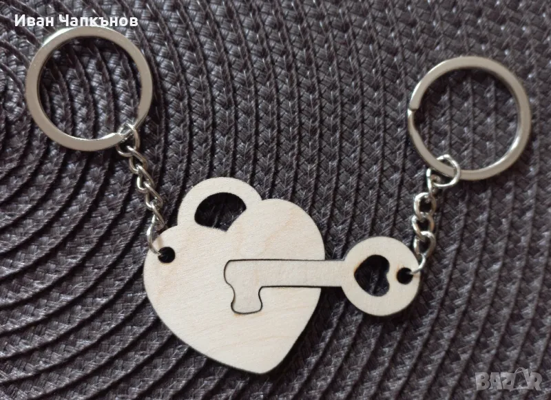 КЛЮЧОДЪРЖАТЕЛИ комплект 2 броя, 1 сърце и 1 ключ, снимка 1