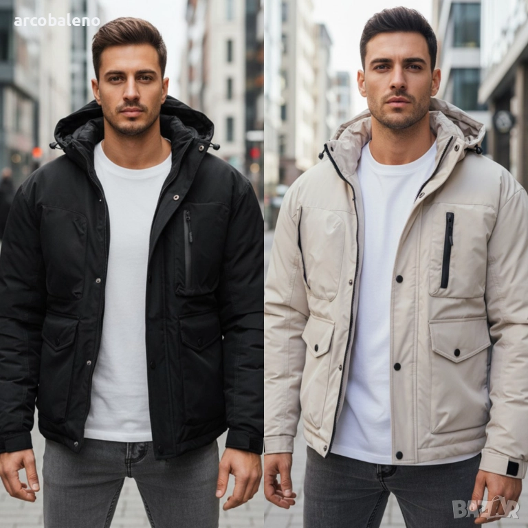 Мъжко зимно яке с качулка, 2цвята , снимка 1
