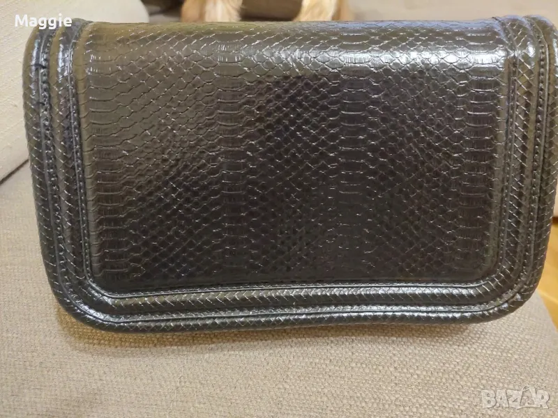 Черна кожена чанта ZARA, снимка 1