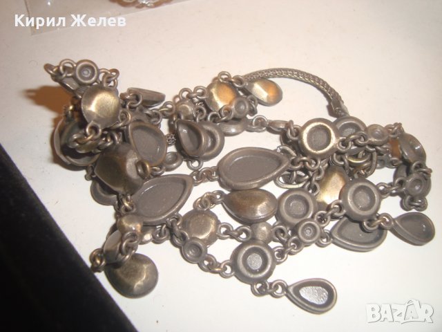 РЕТРО СТИЛНА МЕСИНГОВА ОГЪРЛИЦА 4433, снимка 4 - Колиета, медальони, синджири - 30640971