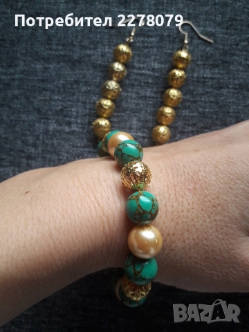 Гривни и обеци от полускъпоценни камъни - ръчна изработка, снимка 9 - Бижутерийни комплекти - 44714828