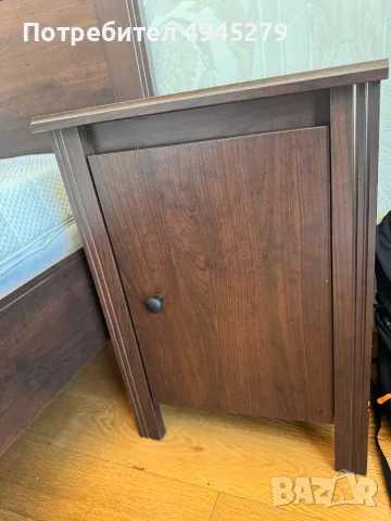 IKEA двойно легло 160×200 с ламелна рамка, матрак и 2 нощни шкафчета, снимка 3 - Спални и легла - 56019867