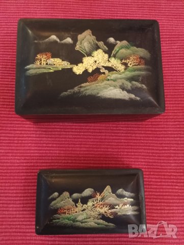 Две стари кутиики от меланин, за бижута, Китай. , снимка 2 - Антикварни и старинни предмети - 42839535