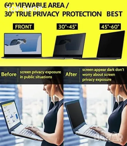 Нов Филтър за поверителност на екран лаптоп 13,3 инча Против отблясъци, снимка 4 - Захранвания и кутии - 49956948