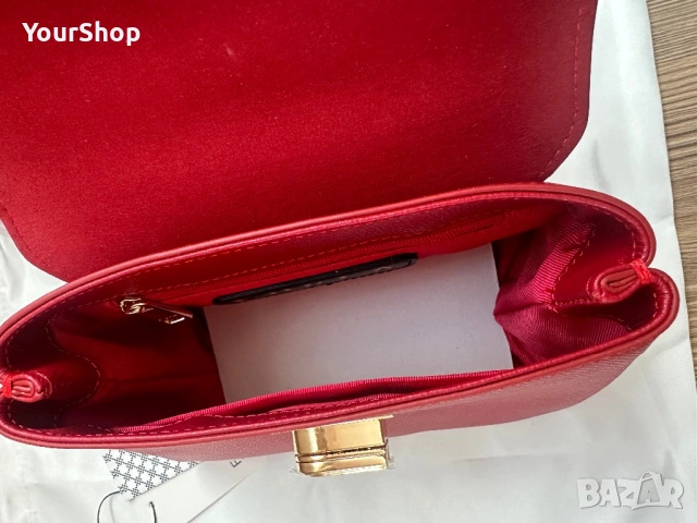 Дамска чанта Furla 1927 в червен цвят, снимка 8 - Чанти - 54049488