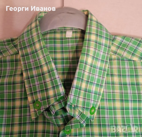 КАТО НОВА M/L ЕФЕКТНА БЪЛГАРСКА карирана спортно-елегантна риза BG plaid shirt, снимка 3 - Ризи - 53274928