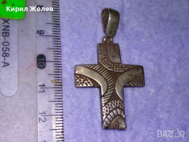 СТАР ОРНАМЕНТИРАН НАГРЪДЕН СРЕБЪРЕН КРЪСТ ОКСИДИРАНО СРЕБРО 925 с НУЖДА от ЛЕКА РЕСТАВРАЦИЯ 18723, снимка 12 - Колиета, медальони, синджири - 42866852