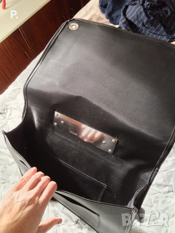 Storm of London черна кожена чанта 