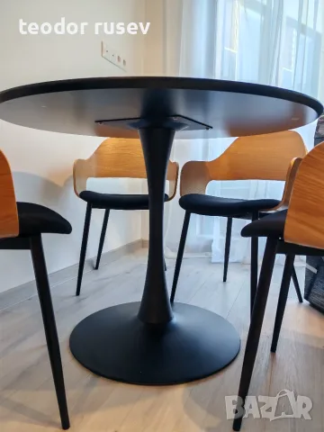 RINGSTED Кухненска маса RINGSTED Ø100 черен ясен jysk НОВА