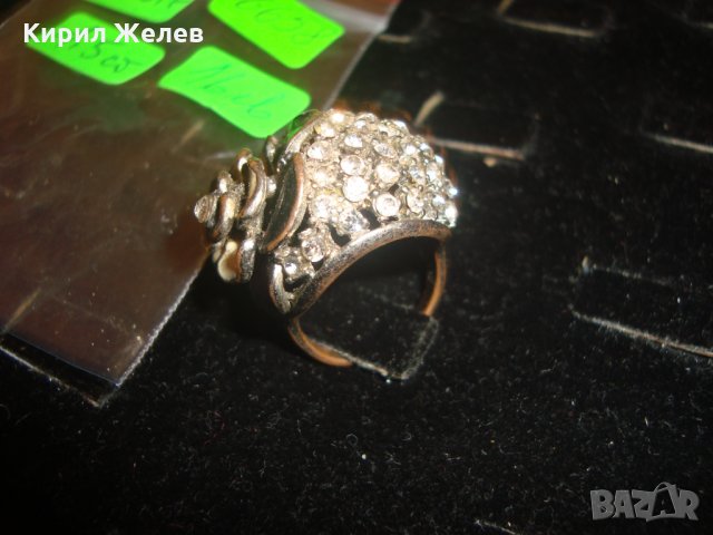 СТАР ЕМАЙЛИРАН с МНОГО ЦИРКОНИ АРТ ПРЪСТЕН ДАМСКИ 16658, снимка 4 - Пръстени - 30553745