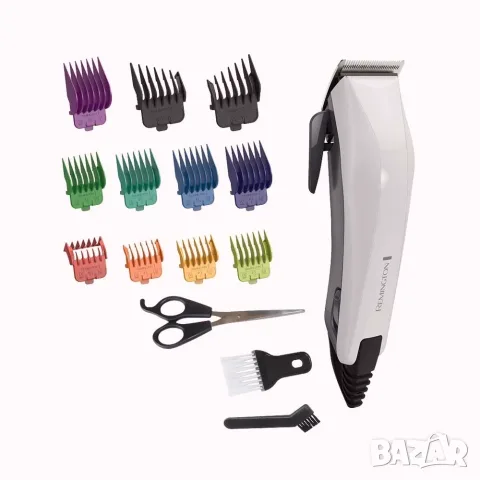 Нова машинка за подстригване Remington HC5035 ColourCut, Самозаточващи ножове, 11 приставки