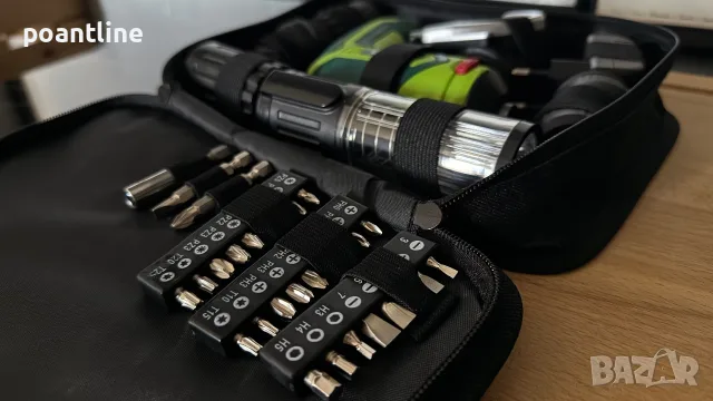 ЧИСТО НОВ Електрическа отвертка, мултифункционална с батерия 1.5 Ah, зарядно 4 V, 4 Nm, 1/4", Verto, снимка 5 - Винтоверти - 55777687