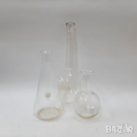 Три стари химически лабораторни колби Jena therm(11.5), снимка 7 - Антикварни и старинни предмети - 47736105