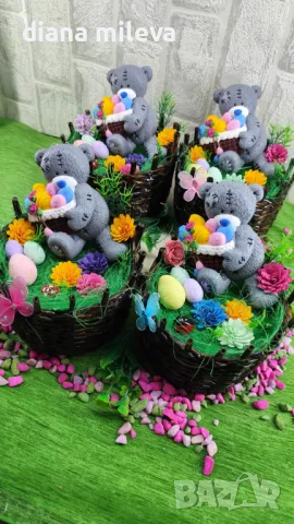 Великденска кашпа с мече!!!, снимка 2 - Декорация за дома - 49852136