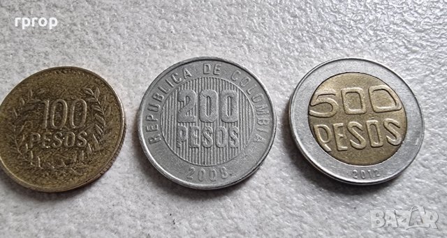 Монети . Колумбия. 50, 100, 100, 200 и 500 песос. 5 бройки., снимка 2 - Нумизматика и бонистика - 44229310