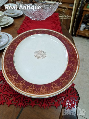 Прекрасно антикварно английско порцеланово плато A.G.R., снимка 1
