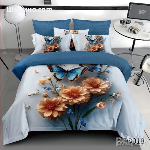 Флорален комплект с ластик, 100% памук  , снимка 13 - Спално бельо - 54111971