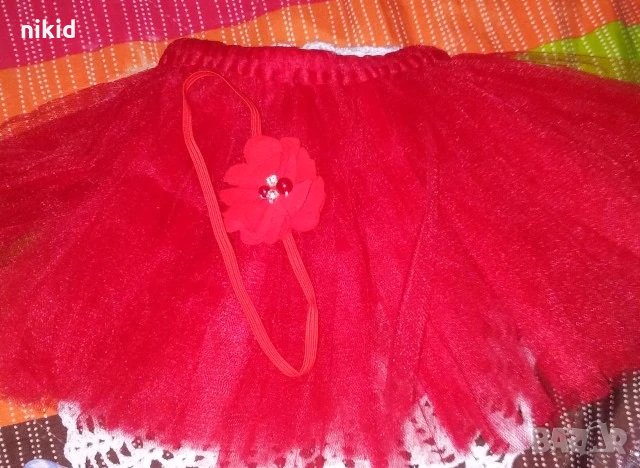 Червена циклама прасковена туту пола поличка и лента с пандела за глава за бебе фотосесия фото декор, снимка 7 - Други - 31199748