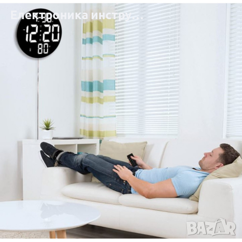 GH8010 9-инчов LED цифров часовник с голям екран с дистанционно управление, снимка 8 - Друга електроника - 44699296