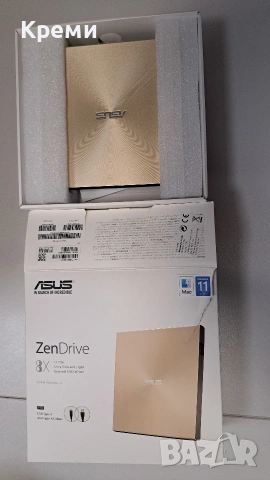 Външно USB DVD записващо устройство ASUS ZenDrive U9M Ultra-slim, USB Type-C, Златен цвят
