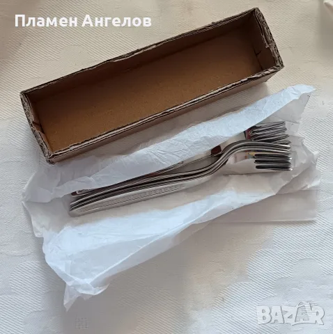 Комплект от 6 броя десертни вилички произведени от "Сърп и чук" Велико Търново , снимка 6 - Прибори за хранене, готвене и сервиране - 55739995