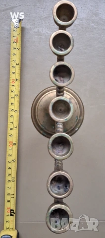 Голям еврейски свещник - Менора, снимка 2 - Антикварни и старинни предмети - 53905347