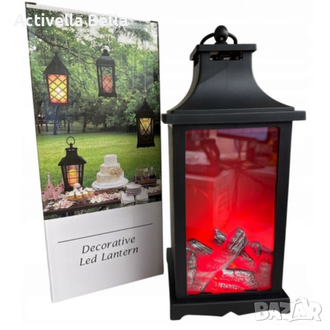 LED декоративен фенер с ефект на жив пламък, снимка 2 - Декорация за дома - 52590448