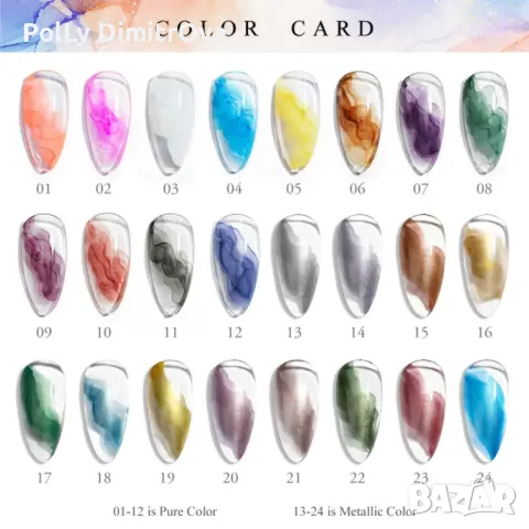 Ново ! Акварелни капки / блуминг гел CANNI- 9ml, снимка 5 - Продукти за маникюр - 48520287