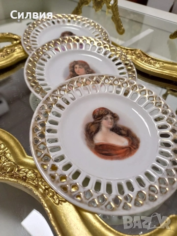 Антикварни чинийки 3бр., снимка 12 - Колекции - 52861009