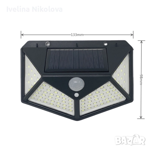 Промоция - 4 Броя  Водоустойчиви Соларни лампи 100LED  "Датчик за движение, снимка 2 - Соларни лампи - 51534782