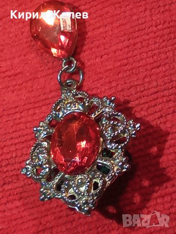 КРАСИВА АРТ-НУВО СТИЛ БРОШКА ПОЗЛАТЕНА с РУБИНИ КРИСТАЛИ 12381, снимка 8 - Други - 31247165