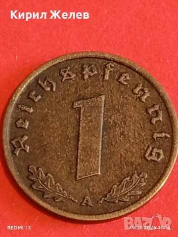 Две монети 1 райхсфенинг 1939г. Трети Райх Германия с свастика 53325, снимка 4 - Нумизматика и бонистика - 53148412