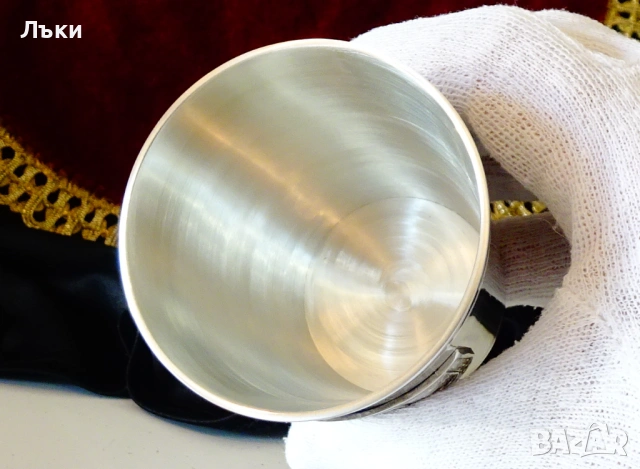 Калаена чаша за вино,дракон,щит. , снимка 2 - Антикварни и старинни предмети - 54358234