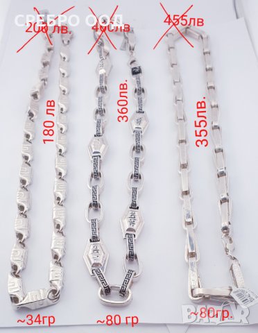 Мъжки сребърни синджири, снимка 1 - Колиета, медальони, синджири - 31254640