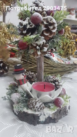 Свещник " МАЛЪК СНЕЖКО ", снимка 4 - Декорация за дома - 31079636