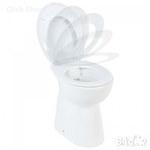 Висока тоалетна без ръб плавно затваряне +7 см керамика бяла, снимка 4 - Други стоки за дома - 38387211