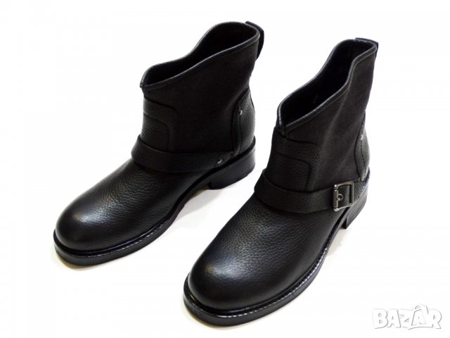 НОВИ и Намалени! G-Star Leon Boots Black Дамски Боти Естествена Кожа + Деним Номер 39, снимка 7 - Дамски боти - 35355026