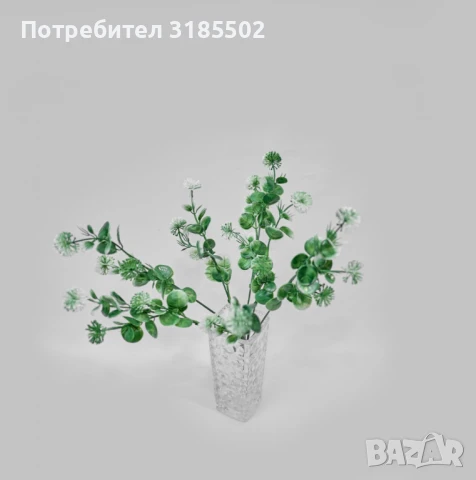 Аранжировка от изкуствени растения с бели цветчета – елегантно допълнение за всяко пространство, снимка 3 - Изкуствени цветя - 51227898