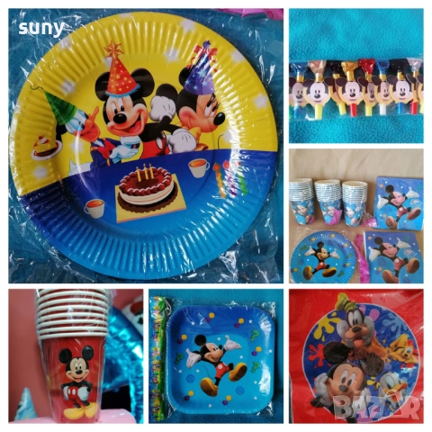 Фолиев балон Мики Маус, чашки, чинийки , салфетки, играчки, кутийки, картонена торта, снимка 2 - Други - 51897626