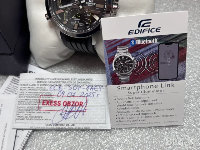 Като нов! Мъжки Часовник Casio Edifice ECB-30P-1AEF, Bluetooth, снимка 5 - Мъжки - 55834463