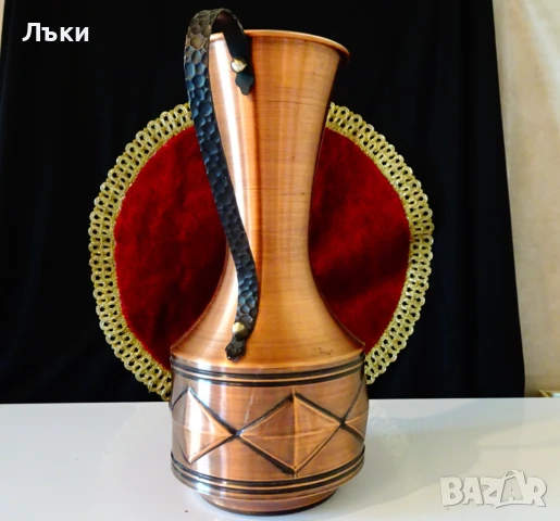 Медна кана за вино 2 л.,чиста мед,релеф. , снимка 4 - Антикварни и старинни предмети - 50774173