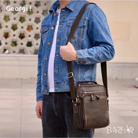 Премиум*/Мъжка Винтидж Бизнес чанта/Crazy Horse* Кафява естествена кожа!, снимка 11 - Чанти - 49776572