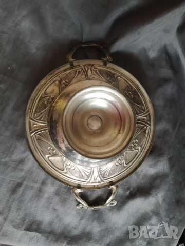 посребрена стара купа фруктиера арт нуво, снимка 5 - Антикварни и старинни предмети - 36480874