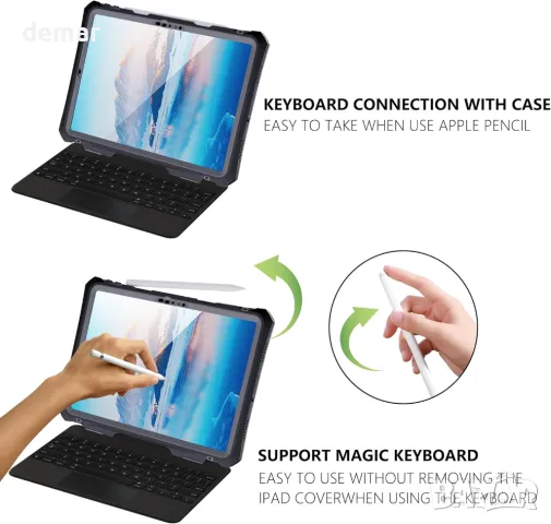 Калъф ShellBox Водоустойчив, удароустойчив за iPad Pro 11 инча 2024, снимка 7 - Таблети - 47280847