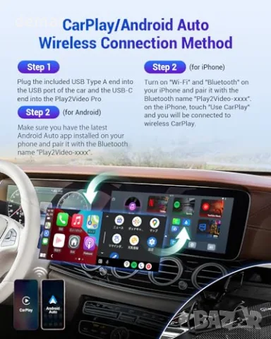 Мултимедиен адаптер Ottocast Play2Video Pro с безжични CarPlay и Android Auto, снимка 6 - Друга електроника - 55771722