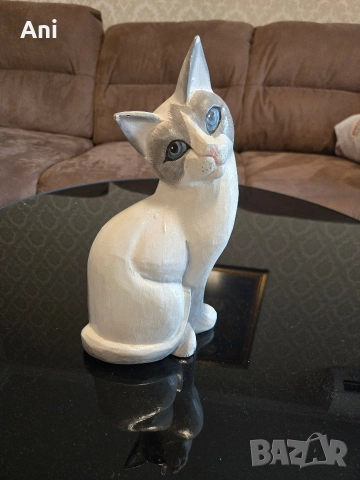 Статуетка "Бяло коте", снимка 3 - Статуетки - 52728660