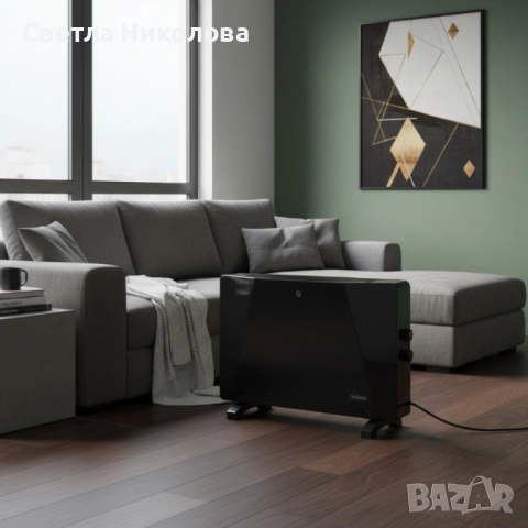 Конвекторен отоплител Rosberg – 2500W, 3 степени, защита от прегряване (бял или черен), снимка 2 - Други стоки за дома - 51812393