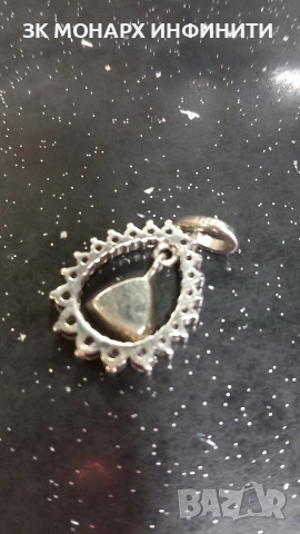 сребърна висулка / липсва камъка в средата, снимка 2 - Колиета, медальони, синджири - 52854563