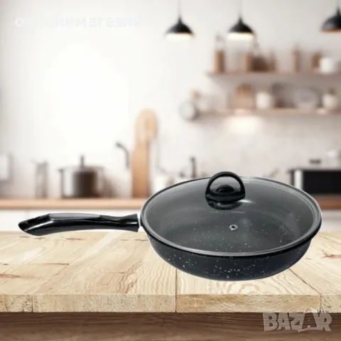 Тиган с капак Rosberg, 26х5.5см., Въгл. стомана, Черен меланж, снимка 1