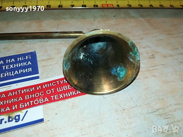 УРЕД ЗА ГАСЕНЕ НА СВЕЩИ-МЕД МЕСИНГ-ВНОС SWISS 2102231548, снимка 5 - Антикварни и старинни предмети - 39754820